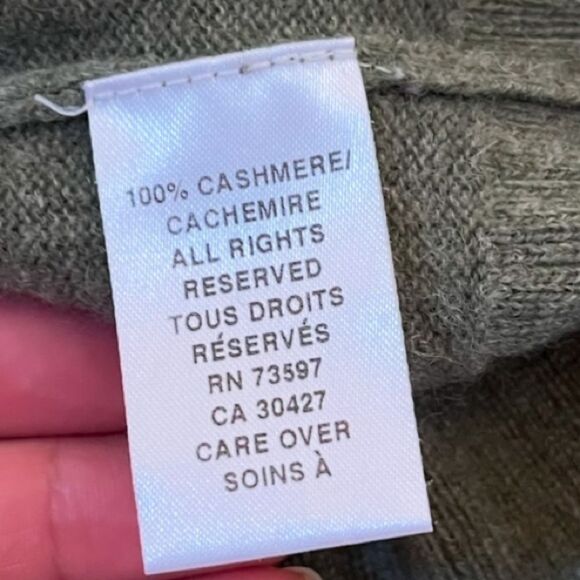 Raffi Cashmere Crewneck Sweter in Olive Green XS - Picture 7 of 9